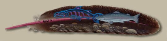 Рисунки на перьях