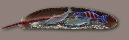 Рисунки на перьях